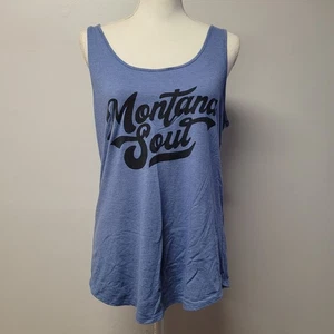 Camiseta sin mangas Montana Soul gráfica para mujer talla grande azul sin mangas informal - Imagen 1 de 4
