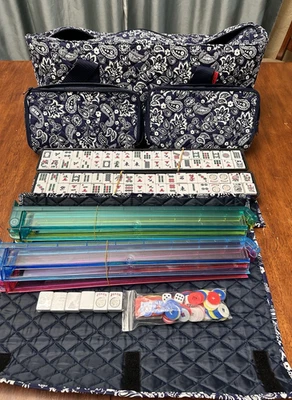 Linda Li American Mahjong Set- Blue Paisley Soft Bag-No Instructions EUC - Image 1 of 4