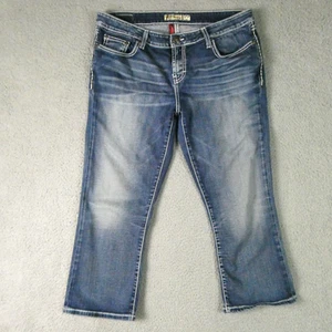 BKE Tenley Jeans Womens 32 Stretch Denim Bootcut Contrast Stitch Embroidered - Picture 1 of 18