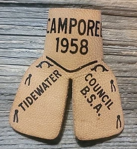 Tidewater Council, 1958 Camporee Leather Slide, Bsa Boy Scout OA EB41025 - Picture 1 of 2