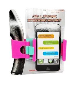Ninc Universal Pink/Green Steering Wheel Cell Phone Mount - Picture 1 of 3