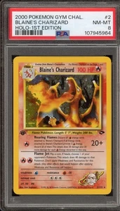 Pokemon Blaine's Charizard Gym Challenge 1st Edition Holo #2 PSA 8 - Picture 1 of 2