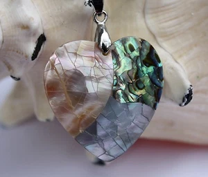 P065 Muschel Perlmutt Perle Schmuck Anhänger Collier mit Schnur Halskette Kette - Bild 1 von 1
