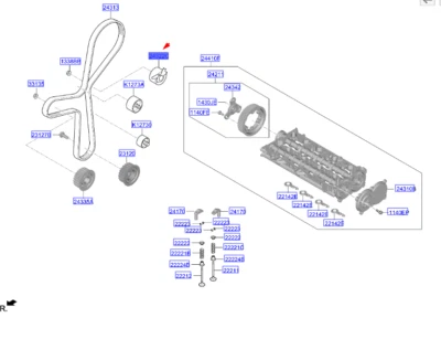 Tendeur de courroie de distribution KIA SPORTAGE V NQ5 MK5 243102R100 - Photo 1/2