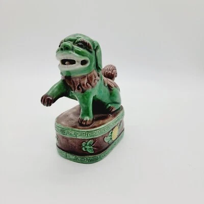 Chinese Sancai Glazed Foo Dog 4" Tall - Image 1 of 4