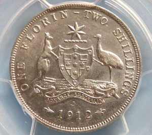 Australia. 1912 Florin.. Much Lustre.. aEF/EF - PCGS AU55 - Imagen 1 de 5