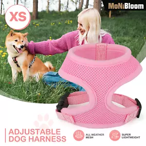 Dog Pet Harness Escape Proof Breathable Mesh Adjustable Reflective Jacket Pink - Picture 1 of 9