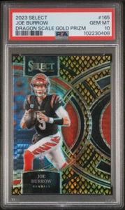 Joe Burrow 2023 Panini Select #165 Dragon Scale Gold Prizm/10 PSA 10 - Imagen 1 de 2