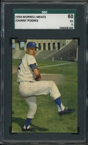 1959 Morrell Meats - Johnny Podres - SGC 60/5 EX - Dodgers - Picture 1 of 2