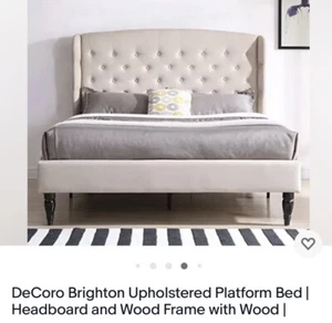 DeCoro Brighton Upholstered Platform Bed (King) - Picture 1 of 6