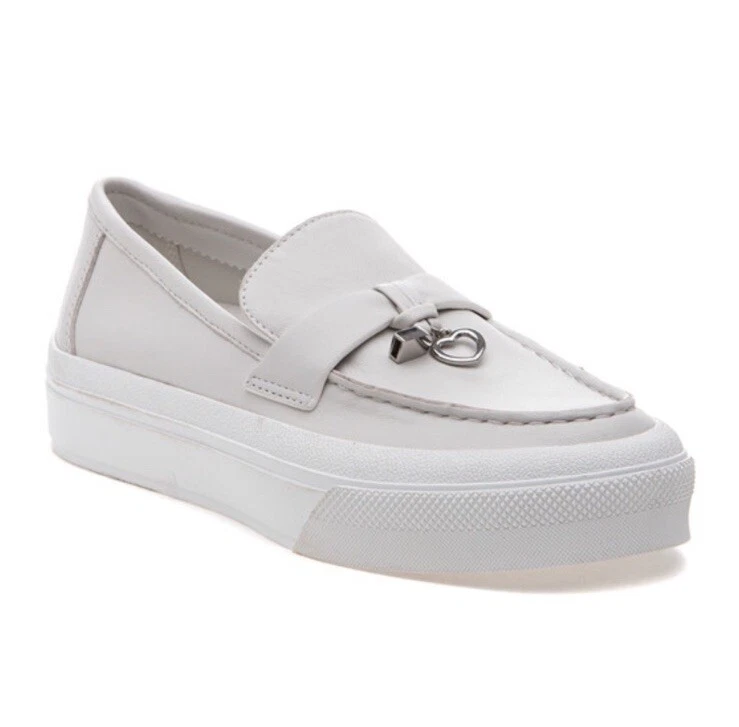 Nuevo en Caja J/SLIDES GOLIATH Zapatilla Mocasín Cuero Blanco Off Foto 1 de 4