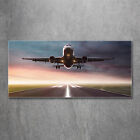 Glas-Bild Wandbilder Druck auf Glas 120x60 Deko Fahrzeuge Startendes Flugzeug