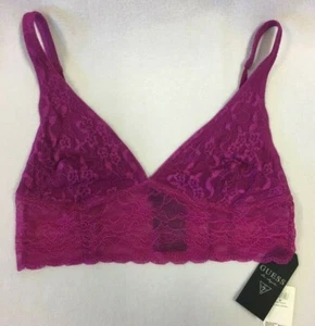 GUESS Women’s Lace Bralette, Fuchsia Pink, Size Medium, NEW WITH TAG - Picture 1 of 5