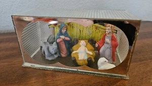 Weihnachtskrippe Diorama Vintage Kitsch 50er Jahre MCM Spiegelglas. Japan. Unikat! - Bild 1 von 10