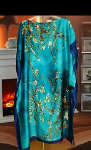 Silk Kaftan Dress, Dubai, Morocan Dress, Kaftan, Party Dress Free Size - Picture 1 of 6
