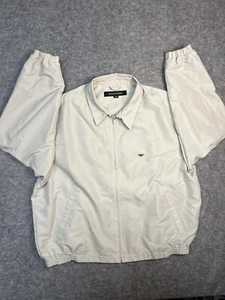Vintage Dockers Bomber Jacket Men's Size XXL Zip Up Beige Front Pockets Wing Tip - Picture 1 of 11
