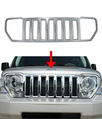 Rejilla cromada superposición inserción moldura 1 pieza para Jeep Liberty 2008-2012 Foto 1 de 4