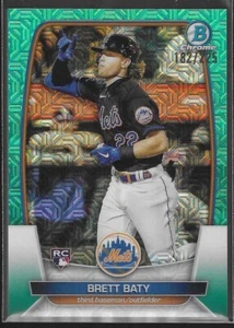 Brett Baty 2023 Bowman Chrome #80 Mega Box Mojo Aqua Refractor /225 NY Mets RC - Picture 1 of 2