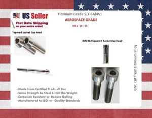 M6 Titanium Bolts Socket Or Tepered Head x 10 15 18 20 25 30 35 40 45 50 55 mm - Picture 1 of 1