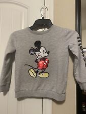 h & m girls mickey mouse logo sweater gray 4-6y