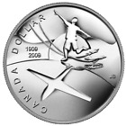 Dollar canadien argent 1 $, aviation, premier vol au Canada, comme neuf, UNC, 2009