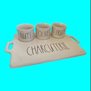 Rae Dunn 16" Charcuterie Board Nuts Olives Fruit Bowls Wedding Housewarming Home - Picture 1 of 10