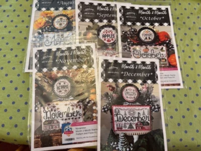 Stitching With The Housewives Month 2 Month August Thru December  5 NEW Patterns - Image 1 of 4