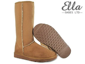 Damas Ella Botas de Invierno Mujer Castaño Imitación Piel de Oveja Cálidas Acogedoras Botines - Imagen 1 de 4