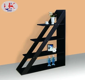 Walnut 4 Tier Ladder Bookcase Shelving Unit Storage Shelves Display Furniture - Picture 1 of 7
