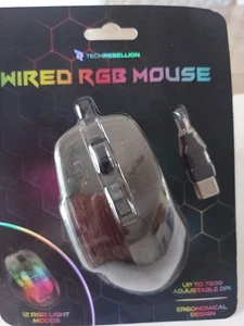 Lightweight Wired Gaming RGB Mouse Honeycomb Design 7200DPI Ergonomic Gaming - Picture 1 of 2