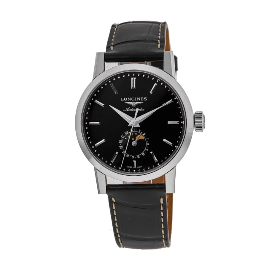 Novo Longines Heritage 1832 relógio masculino automático mostrador preto L4.826.4.52.0 - Imagem 1 de 1