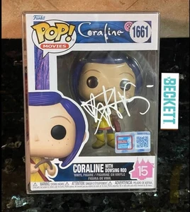 DAKOTA FANNING SIGNED CORALINE WITH DOWSING ROD MOVIE FUNKO POP FIGURE  COA - Picture 1 of 5