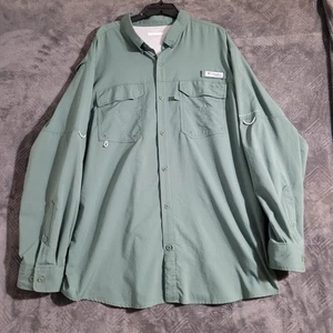 Columbia Omni Shade PFG long Sleeve Shirt Green Blood N Guts Mens XL Pockets - Picture 1 of 13