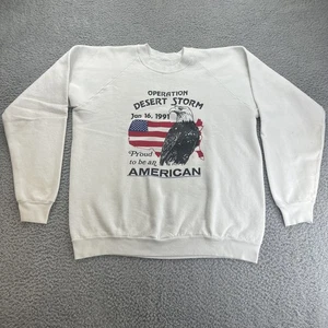 Vintage Operation Desert Storm Sweatshirt "Proud To Be An American" XL USA LESEN - Bild 1 von 11