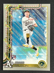 Jacob Wilson ROOKIE CARD 2025 Topps Holiday Silver Glitter H4 Oakland A's - Bild 1 von 2