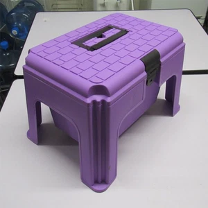 Large Tool Storage Box (Purple Plastic Step Stool Utility Case) - Picture 1 of 2