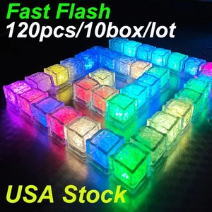 120PCS Waterproof Light Up Led Ice Cubes for Party Drinks Wine Glowing Ice Cube - Picture 1 of 8