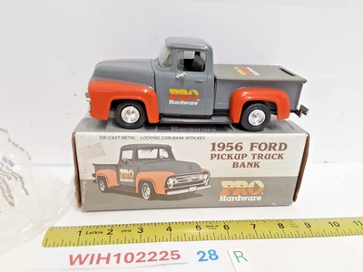 Vintage ERTL DieCast Pro Hardware 1956 Ford F-100 Pick-Up Truck Bank With Key - Image 1 of 4