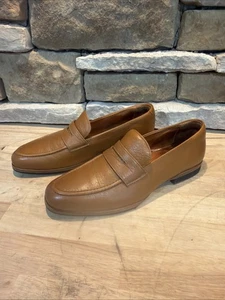 Mens Wolf And Shepherd 9719 Brown Leather Penny Loafer Dress Shoes Size 9 - Picture 1 of 6