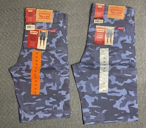 Levi's Youth Cargo Short Blue Camo Size 12 OR 14 NWT - Picture 1 of 15