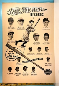 1949 Louisville Slugger Home Run Hitters Over the Fence Cardboard Poster HOF's - Picture 1 of 12