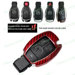 Real Red Carbon Fiber Remote Key Shell Cover For Mercedes-Benz W203/W210/W211 - Picture 1 of 7