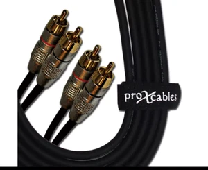 ProX XC-DRCA10 Dual RCA 2 Dual RCA Balanced High Performance DJ Audio Cable 10FT - Picture 1 of 1