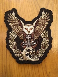 owl with a sword  scull patch embroidered  100 x 80 mm b - Picture 1 of 2