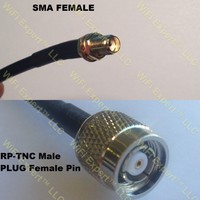 USA-CA RG316 DS SMA FEMALE to RP-TNC MALE Coaxial RF Pigtail Cable