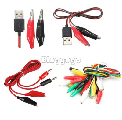 MARKENLOS Alligator Test Clips Test Clips to USB Alligator Test Lead Clip To Banana Plug
