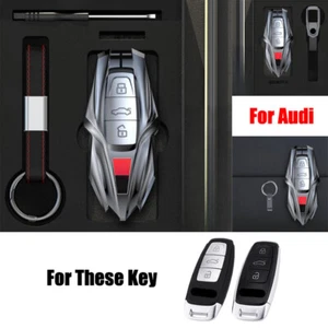 Zinc Alloy TPU Car Key Fob Case Cover For Audi A3 A4 A6 A7 A8 S5 S6 S7 Q3 Q5 R8 - Picture 1 of 14