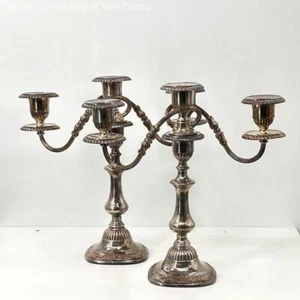 Two Antique Reed & Barton 5115 Sheraton Hotel Candlestick Holders - Picture 1 of 12