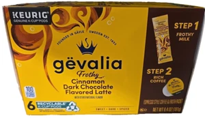 Gevalia Frothy Cinnamon Dark Chocolate 6 K-Cup 2 Steps Exp 06/25 Free Shipping - Picture 1 of 3