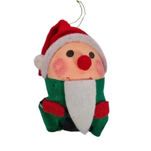 Vintage Christmas Ornament Egg Gnome Elf Humpty Dumpty Taiwan Felt Hanging Retro - Picture 1 of 5